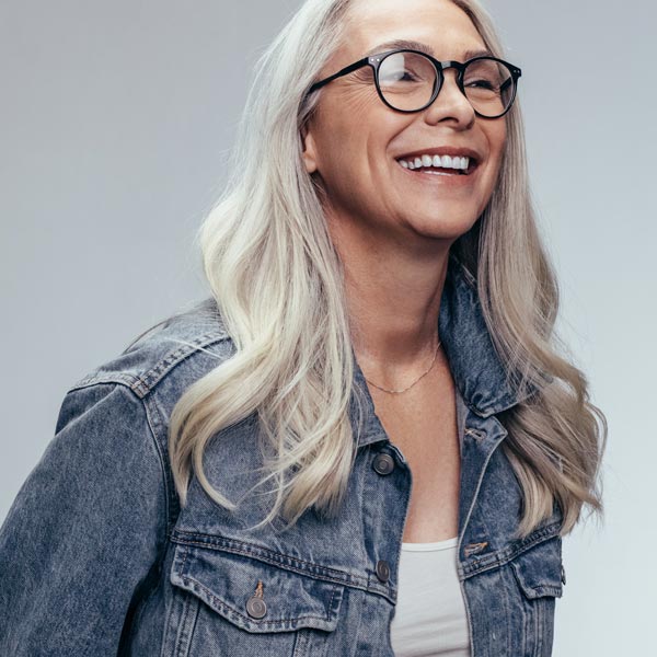 smiling middle aged woman